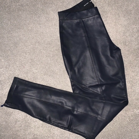 Waxed-coated- wet look legging - Navy- Zara - Picture 6 of 6